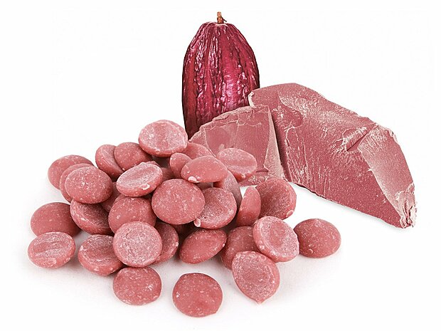 Ciocolată rubinie din boabe de cacao roz