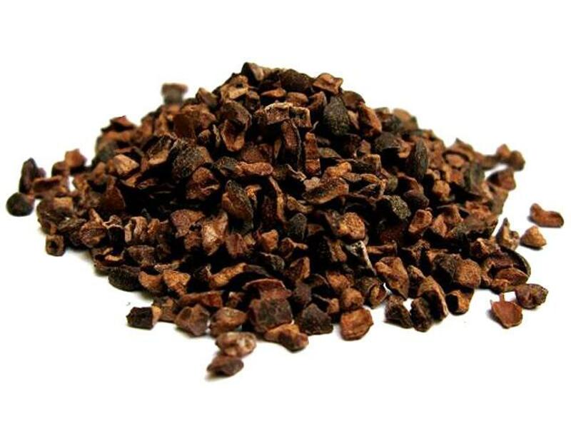 Surowe ziarno kakaowca kruszone