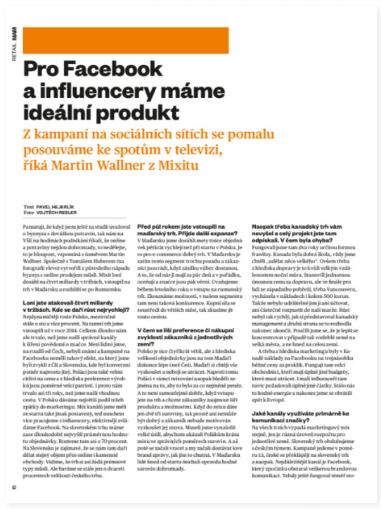 Mixit loni dosáhl na čtvrt miliardy v tržbách. Pro Facebook a influencery máme ideální produkt.