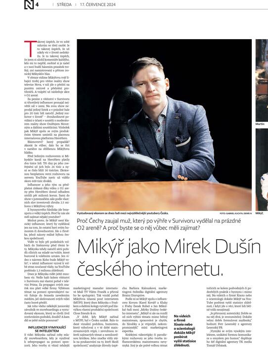 Mikýř jako Mirek Dušín českého internetu