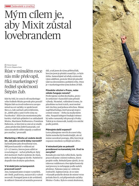 Mým cílem je, aby Mixit zůstal lovebrandem