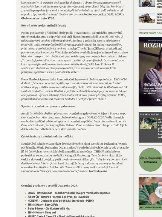 Obal roku 2025: Environmentální hodnota přetrvává, posílil však prvek precizního provedení a grafiky