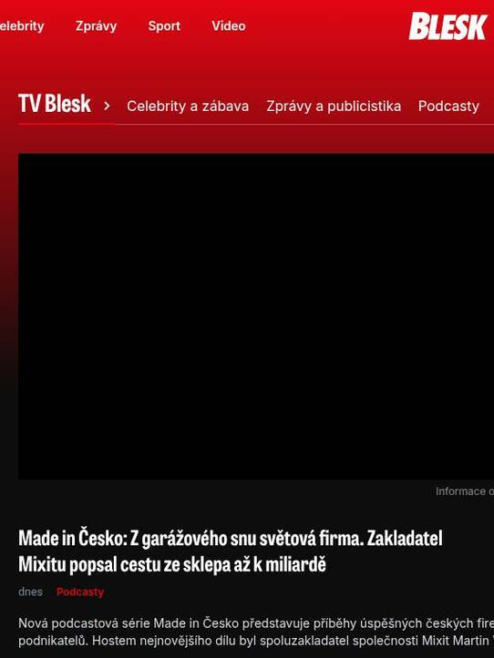 Made in Česko: Z garážového snu světová firma. Zakladatel Mixitu popsal cestu ze sklepa až k miliardě