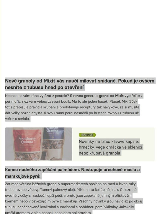Novinky na trhu: nové granoly, chuťovky, čokoláda, voňavé čaje nebo jogurt