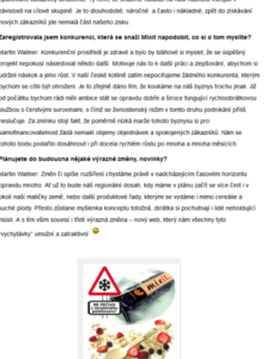 Markething.cz: Mixit: müsli v tubě zvedá překvapivě velké vlny