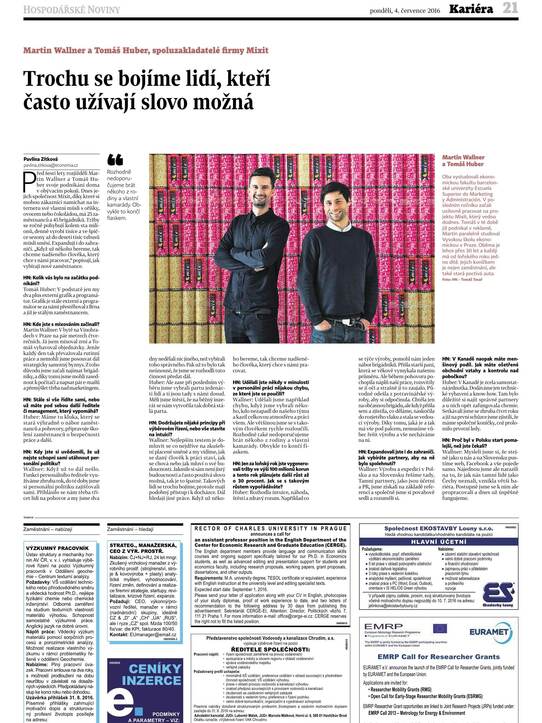 Hospodářské noviny: Trochu se bojíme lidí, kteří často užívají slovo možná