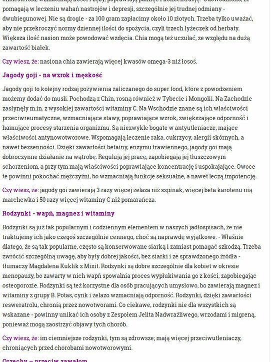 WomanNews.pl: Śniadanie, które leczy serce, depresję, potencję