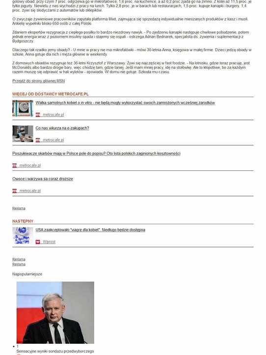 Msn.com: Jesz w pracy kanapki? Jak wszyscy. Ale to niezdrowe