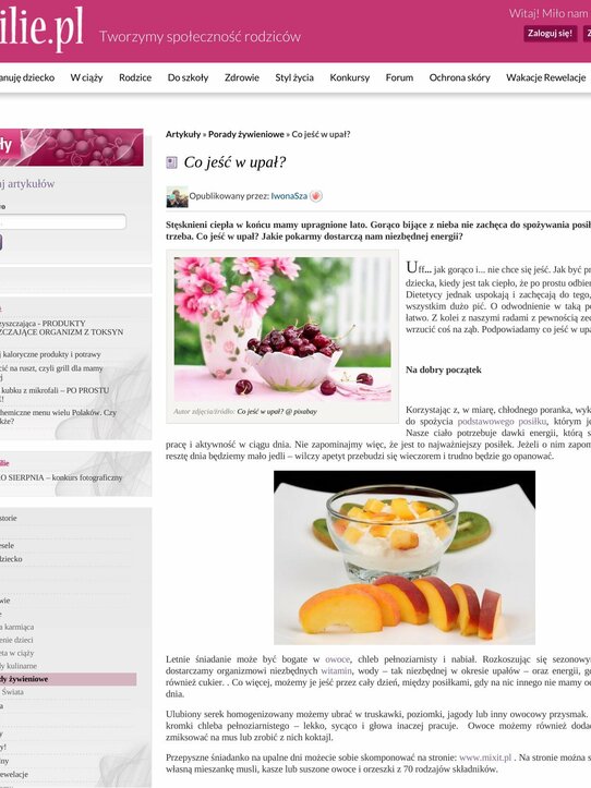 Familie.pl: Co jeść w upał?