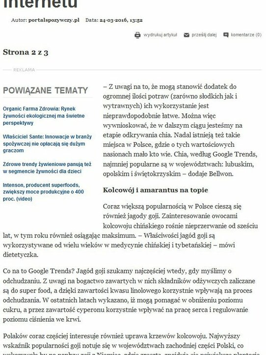 Portalspozywczy.pl: Polacy w wyborze zdrowych produktów kierują się wiedzą z internetu