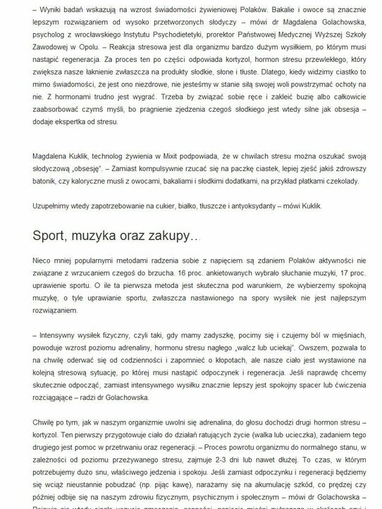 Obcasy.pl: Ulubione sposoby Polaków na stres?
