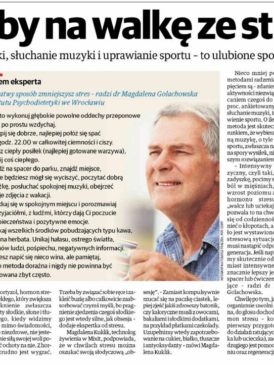 Gazeta Wrocławska: Sposoby na walkę ze stresem