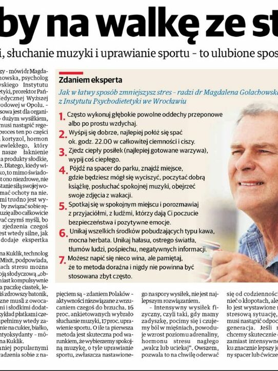 Dziennik Łódzki: Sposoby na walkę ze zstresem