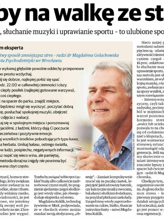 Gazeta Krakowska: Sposoby na walkę ze stresem