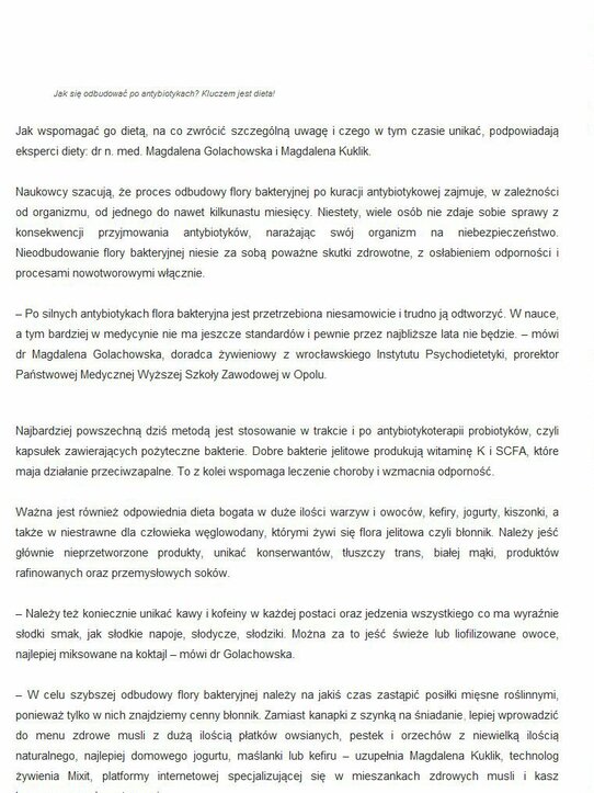Obcasy.pl: Jak się odbudować po antybiotykach? Kluczem jest dieta!