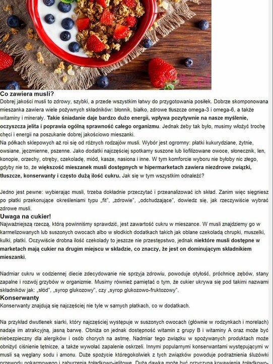 Polki.pl: Myślisz, że musli jest zdrowe? No to się zdziwisz...