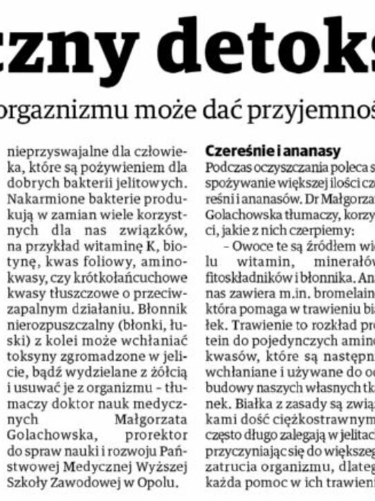 Dziennik Łódzki: Smaczny detoks