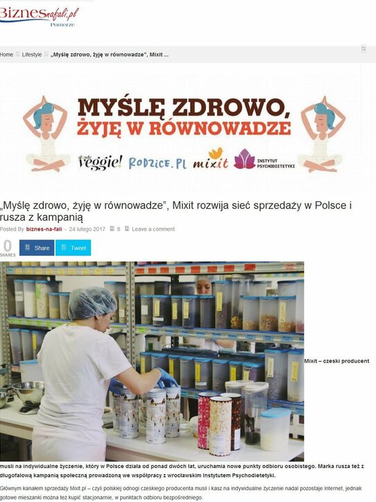 „Myślę zdrowo, żyję w równowadze”, Mixit rozwija sieć sprzedaży w Polsce i rusza z kampanią