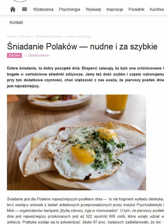 Śniadanie Polaków - nudne i za szybkie