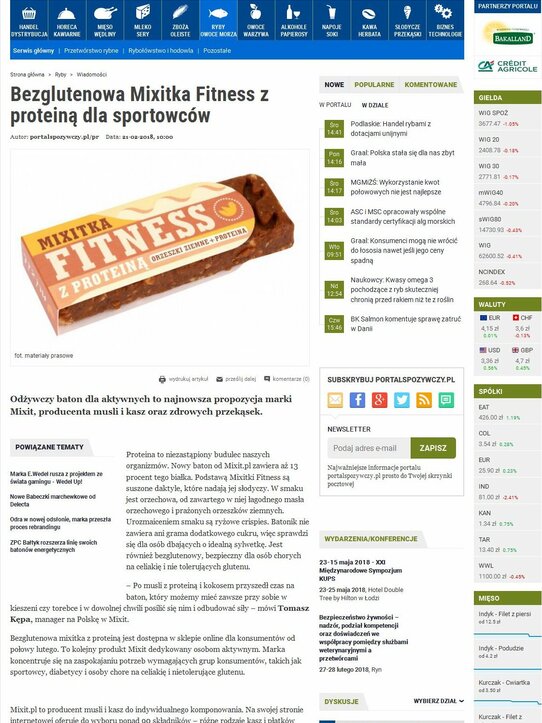 Bezglutenowa Mixitka Fitness z proteiną dla sportowców