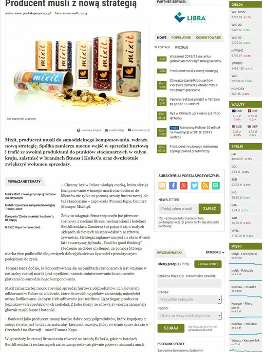 Producent musli z nową strategią