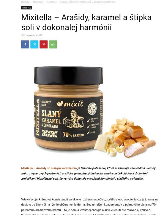 Mixitella – Arašidy, karamel a štipka soli