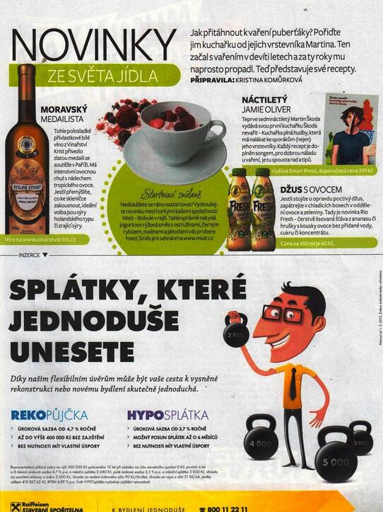 Ona dnes: NOVINKY ZE SVĚTA JÍDLA