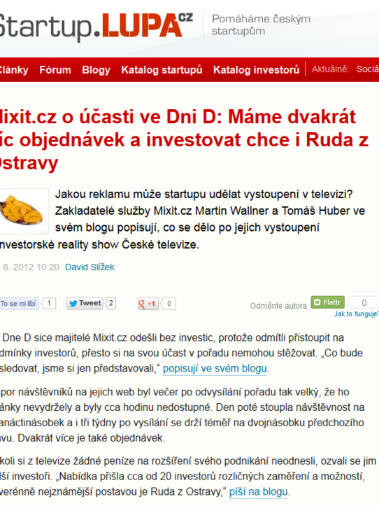 Lupa.cz: 20. 8. 2012