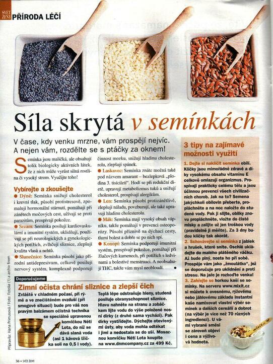 Svět ženy: Síla skrytá v semínkách