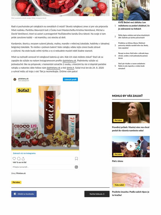 Súťaž s Mixit aj ty! V hre sú tri raňajkové zmesi