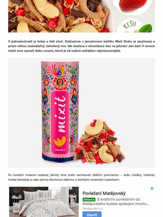 Ochutnali ste Jahodový mix – ódu na jahodu? Mixit sa postaral o chrumkavý zážitok uprostred zimy