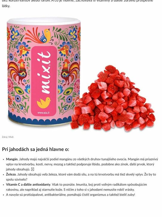 Chuť a vôňa leta: Mrazom sušené jahody plné vitamínov