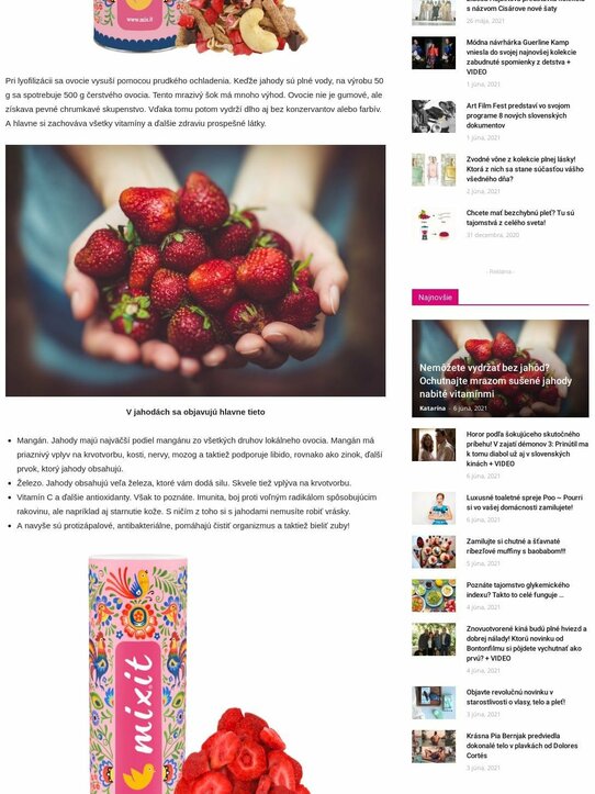 Nemôžete vydržať bez jahôd? Ochutnajte mrazom sušené jahody nabité vitamínmi