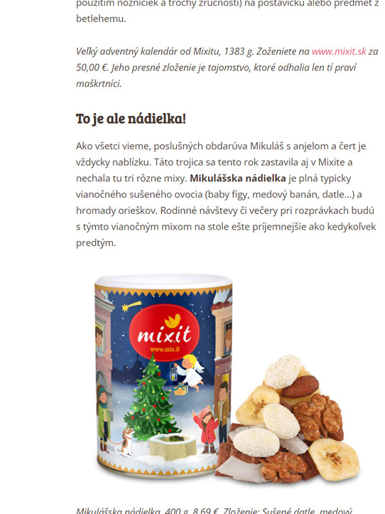 MIKULÁŠSKA NÁDIELKA OD MIXITU JE NAOZAJ OBROVSKÁ DOBROTA woman.sk