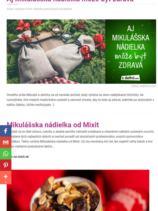 Aj Mikulášska nádielka môže byť zdravá