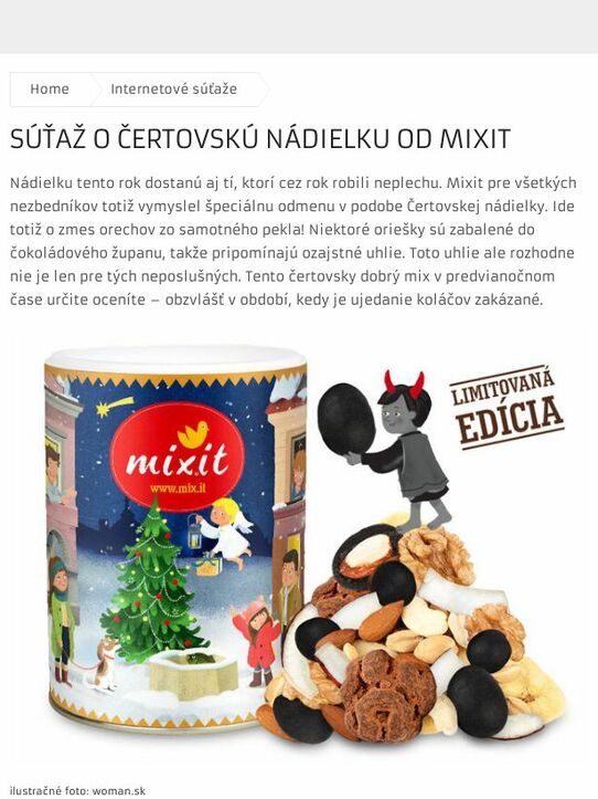 SÚŤAŽ O ČERTOVSKÚ NÁDIELKU OD MIXIT