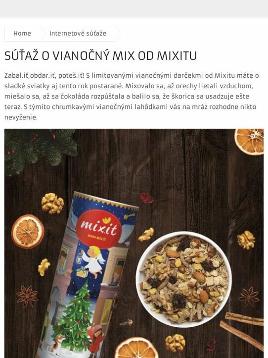 Súťaž o Vianočný mix od Mixitu