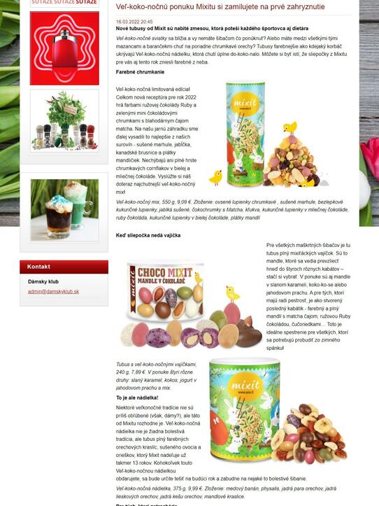 Veľ-koko-nočnú pouku Mixitu si zamilujete na prvné zahryznutie (damskyklub.sk)