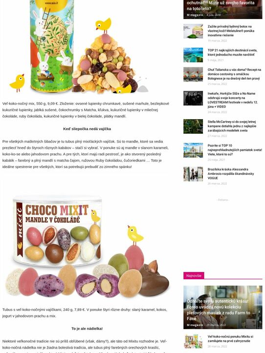 Veľ-koko-nočnú pouku Mixitu si zamilujete na prvné zahryznutie (mmagazin.sk)