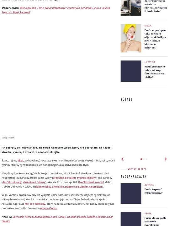 Nový web a nové dobroty namixoval Mixit.sk