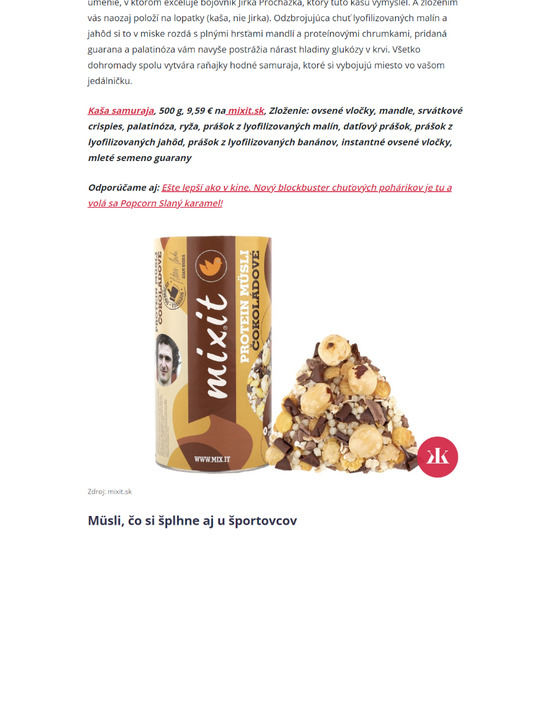 Ochutnajte raňajkové menu športových hviezd! Kaša samuraja Jirky Procházky a Müsli Adama Ondru vás nabijú energiou