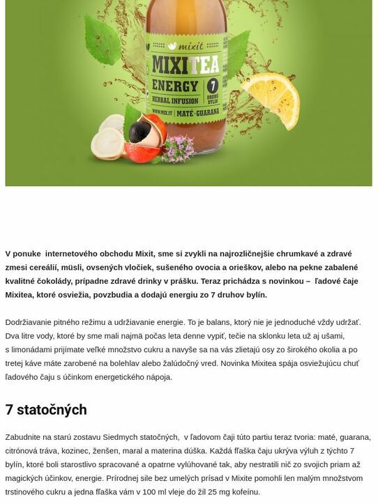 Osviežujúce ľadové čaje Mixitea vás povzbudia a dodajú energiu