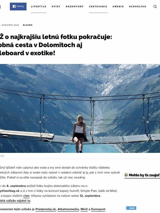 SÚŤAŽ o najkrajšiu letnú fotku pokračuje: Svadobná cesta v Dolomitoch aj paddleboard v exotike!