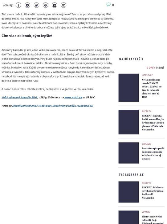 Mixit adventný kalendár: Anjelsky krásny, čertovsky dobrý!