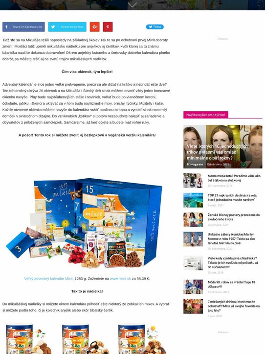 Anjelsky krásny, čertovsky dobrý! Mixiťáci pripravili najnabitejší adventný kalendár všetkých čias a má rovno 26 okienok! (mmagazin.sk)