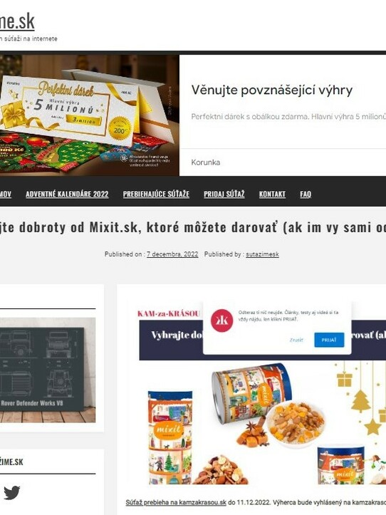 Vyhrajte dobroty od Mixit.sk, ktoré môžete darovať (sutazime.sk)