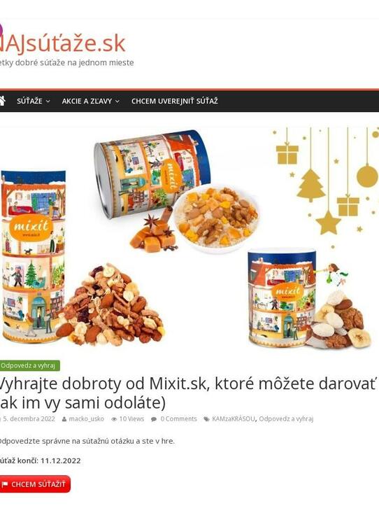 Vyhrajte dobroty od Mixit.sk, ktoré môžete darovať (najsutaze.sk)
