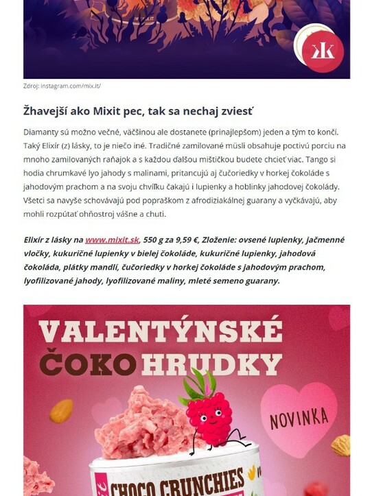 Zamilovaný Mixit! Tohtoročný valentínsky bozk je zmyselný, sladký a vonia po červenom ovocí (kamzakrasou.sk)