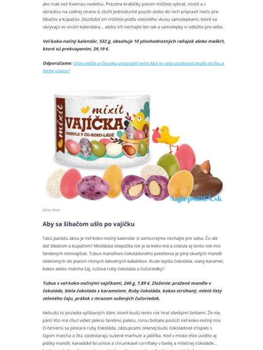 Čo veľ-koko-nočné košíky vajíčok? Mixit má adventný veľ-koko-nočný kalendár s vajíčkami (a nielen nimi) na každý deň