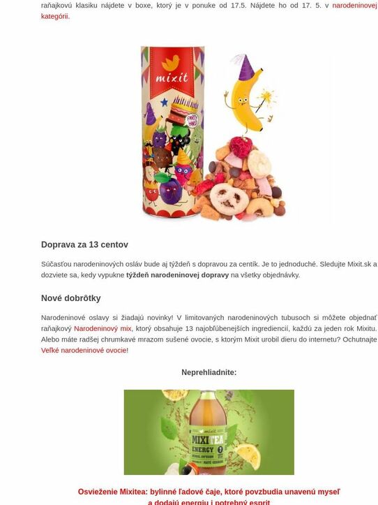 Mixit oslavuje narodeniny a rozdáva darčeky a zľavy! Sú neodolateľné a pripravené aj pre vás